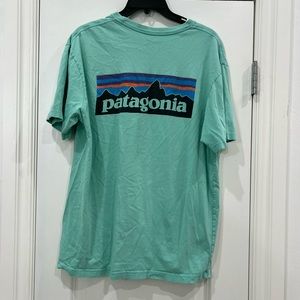 Med Patagonia tshirt, mint color